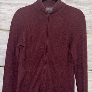 IBEX Womens Wool Zip Cardigan Sweater Coat